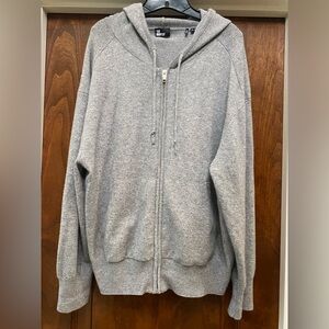 The Kooples Womens Wool Cashmere Full Zip Hoodie In Gray Sz L